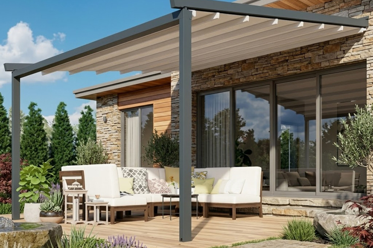 Aluminium Pergola Stoffdach Hannover